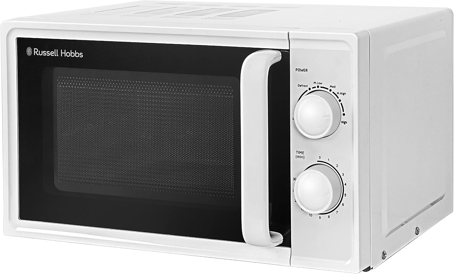 Russell Hobbs 17L Small Microwave White Manual Textures 700W with 5 Power Levels...
