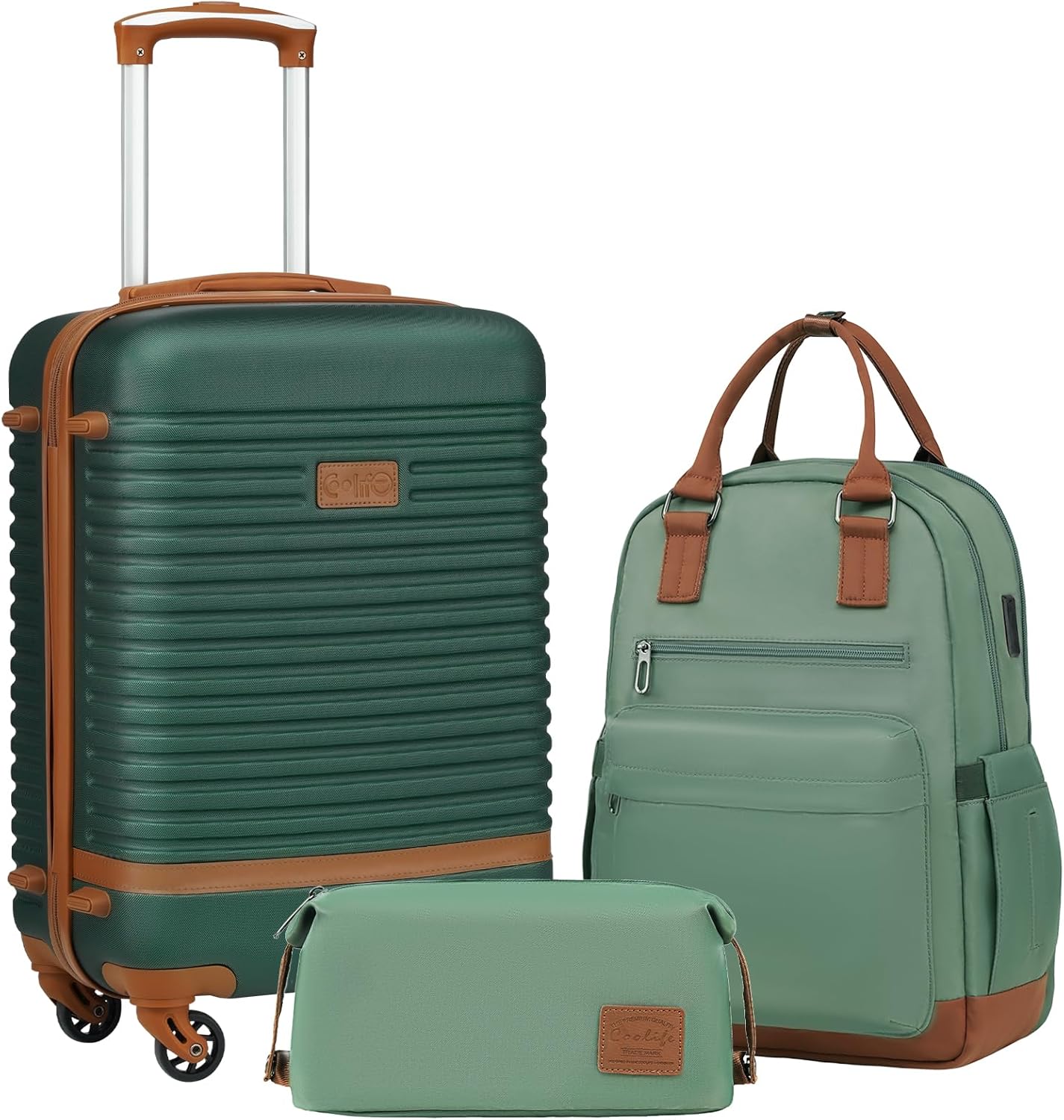 Coolife Suitcase Set, Special 3 Piece Luggage Set, Innovative Carry On Travel Lu...