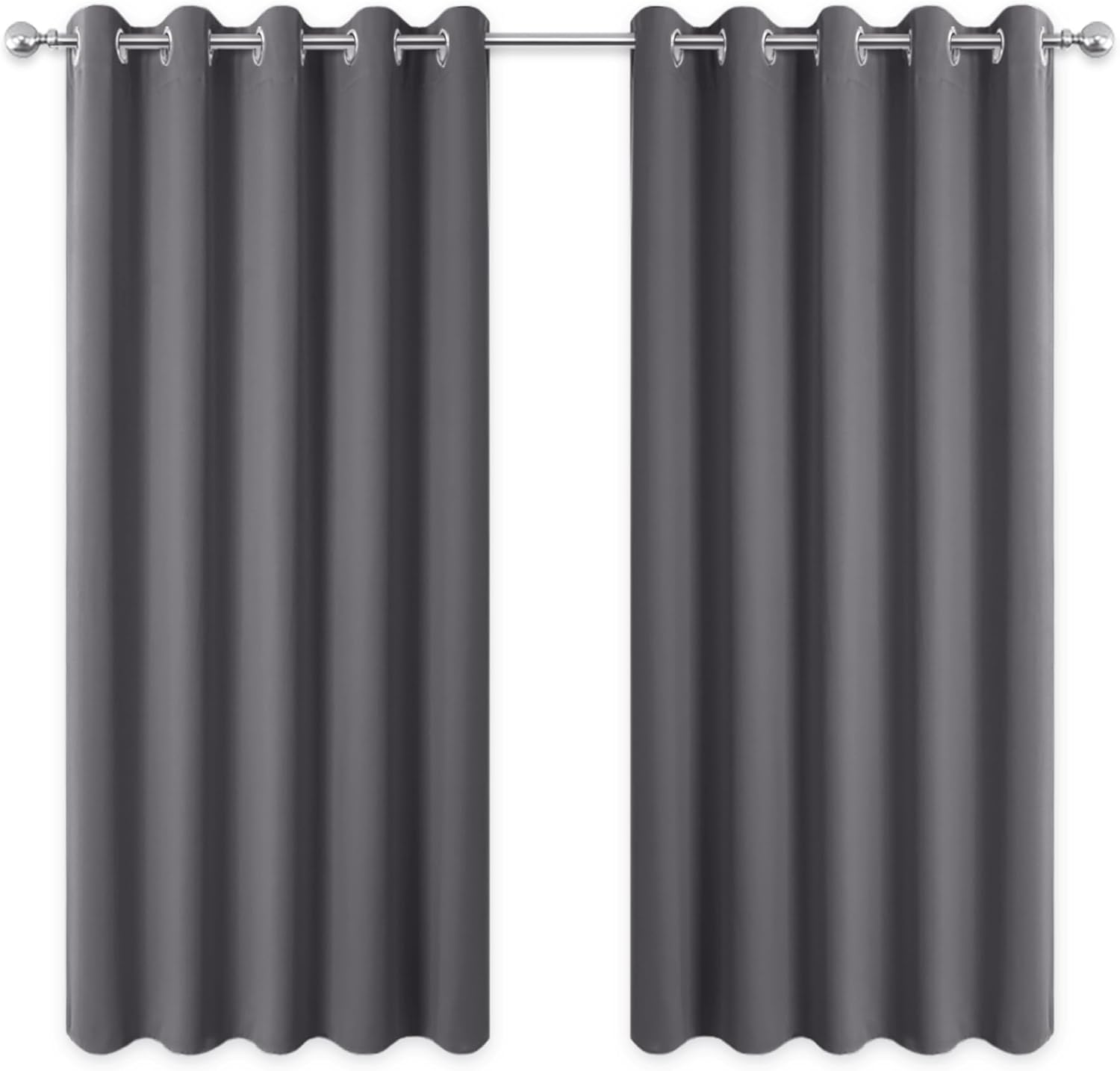 PONY DANCE Blackout Thermal Eyelet Curtains - 66x54 Inch Light Blocking and Ener...