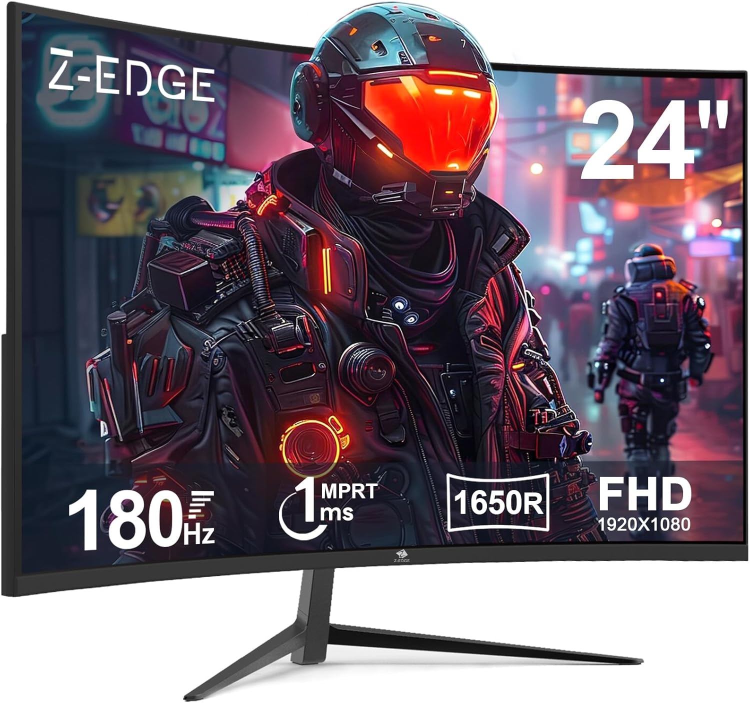 Z-Edge 24 Inch Curved Gaming Monitor 180Hz 1ms MPRT, 16:9 Full HD 1080P LED Moni...