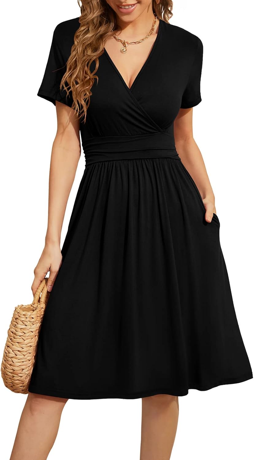 WEACZZY Women's Summer Dress, Special Short Sleeve Casual Dress with V-Neck, Inn...