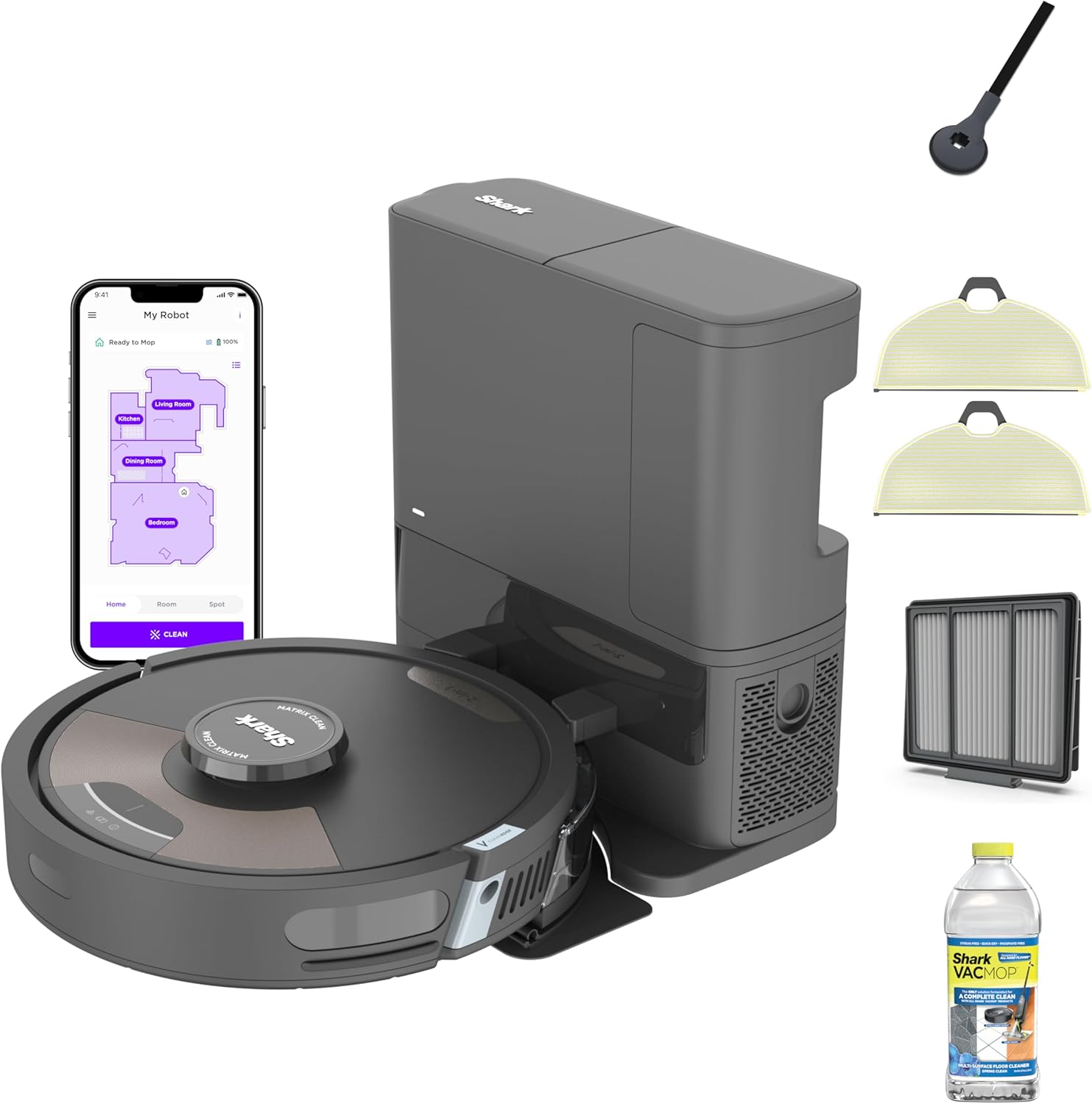 Shark Matrix Plus 2in1 Robot Vacuum & Mop with Sonic Mopping, Matrix Clean, Home...