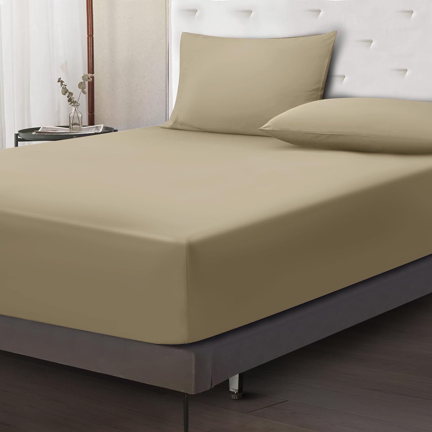 Moonlight Bedding Fitted Sheet, Special Extra Deep Pocket Bed Sheets, Innovative...