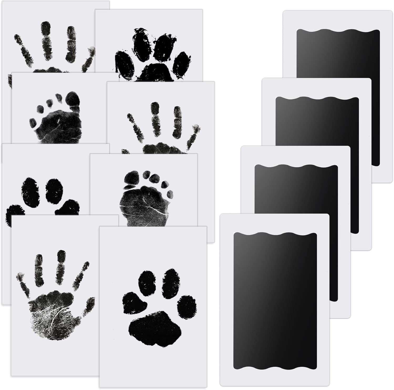 Nabance Inkless Hand & Footprint Kit, 4 Baby Inkless Print Pads, 8 Imprint Cards...