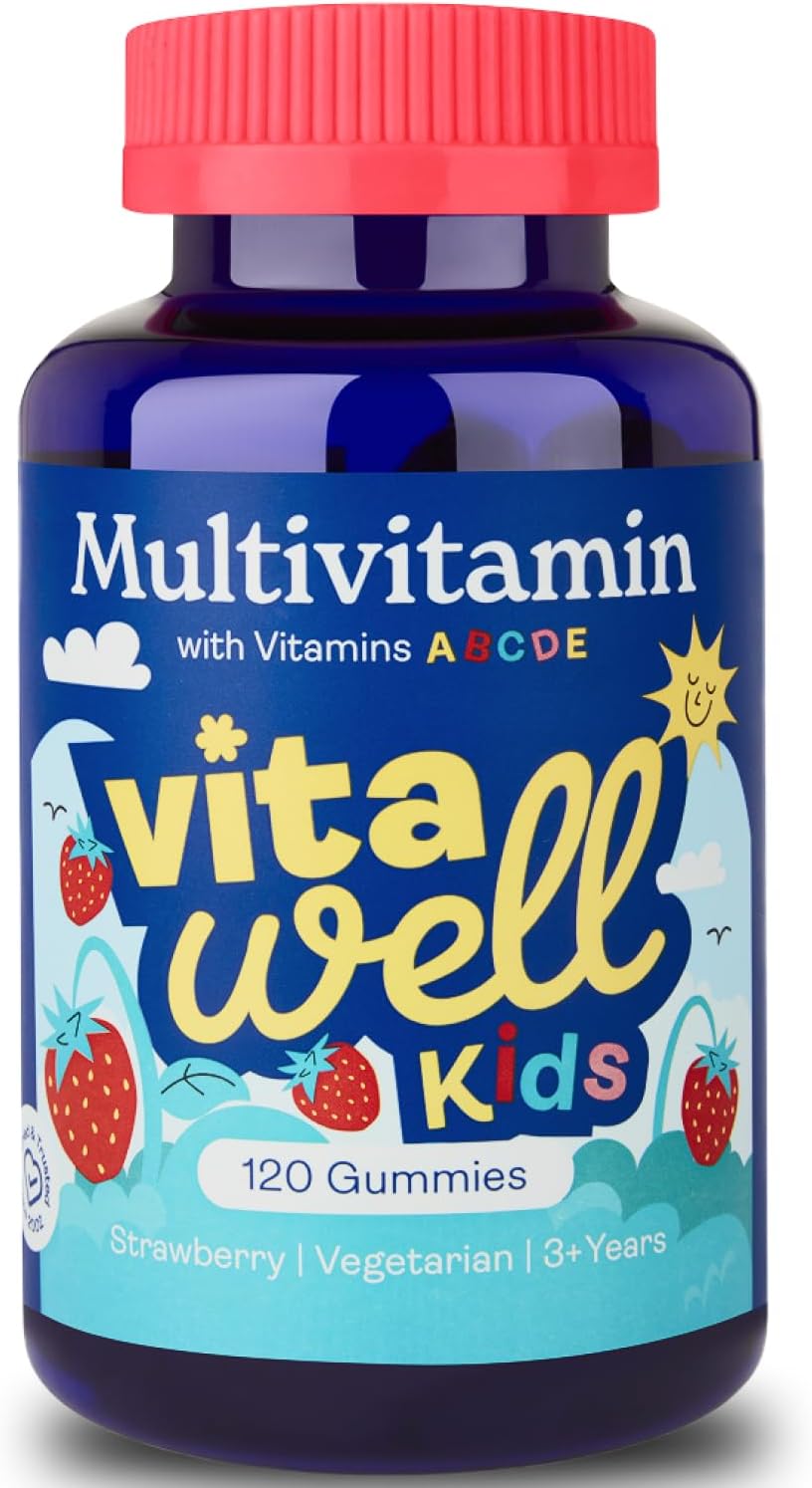 Vitawell Kids Multivitamin Gummies - 120 Natural Strawberry Flavour (4 Month Sup...