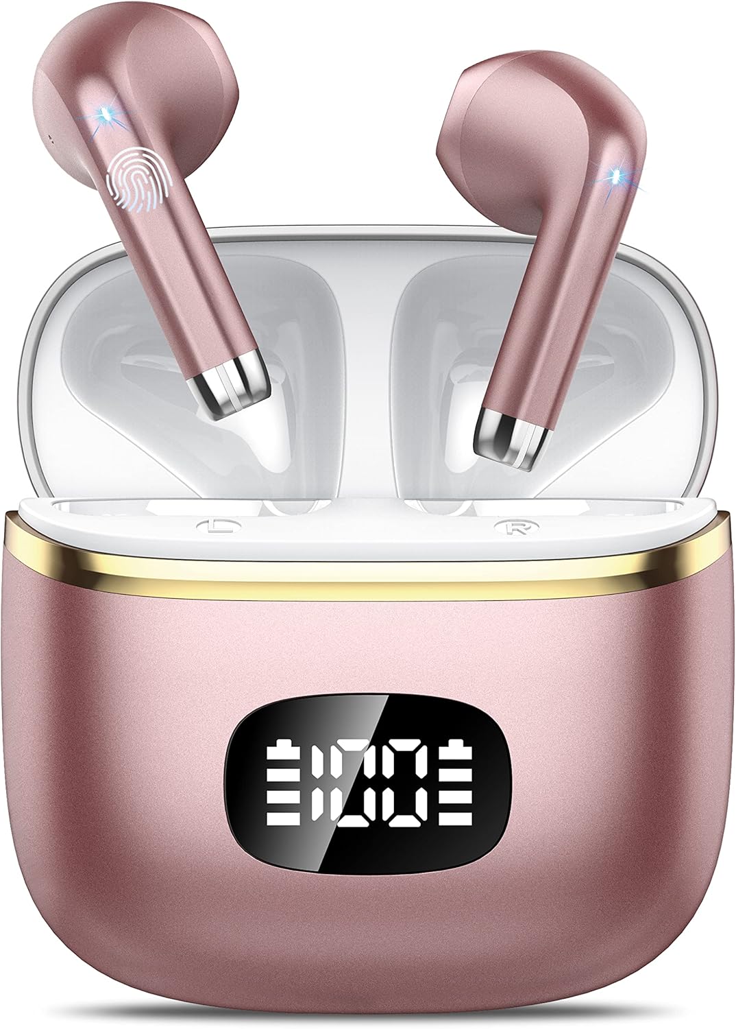 Wireless Earbuds, Bluetooth 5.3 Headphones HiFi Stereo with ENC Noise Cancelling...
