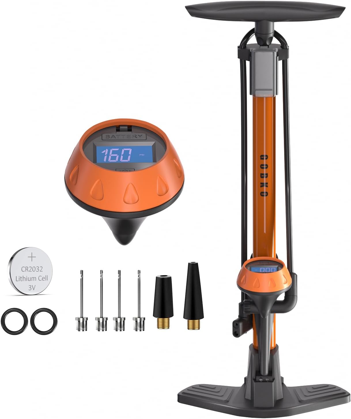 GOBKO Bike Pump Bicycle Floor Pump with Gauge, Bicycle Pumps with Presta and Sch...