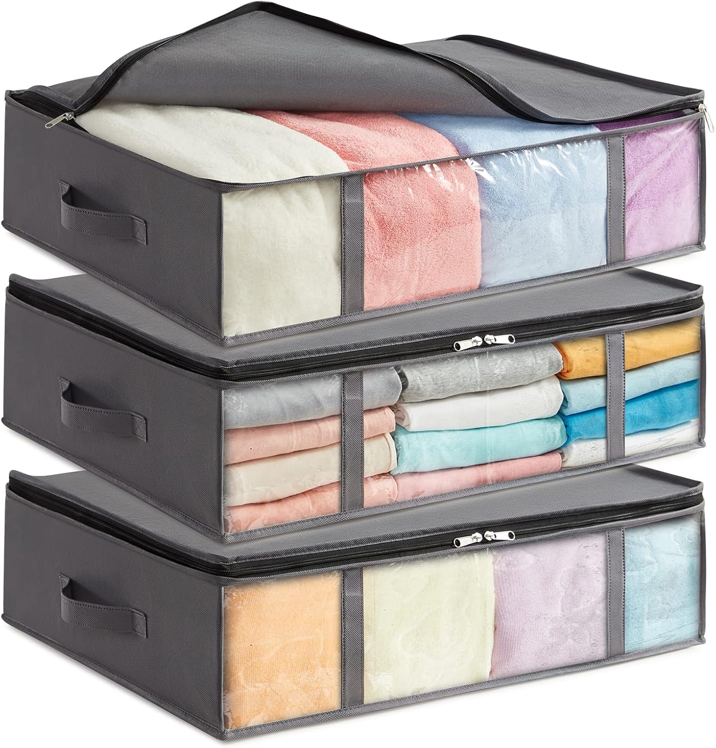 Lifewit 40L Under Bed Storage Containers 3 Pack, Foldable Clothing Storage Bags...