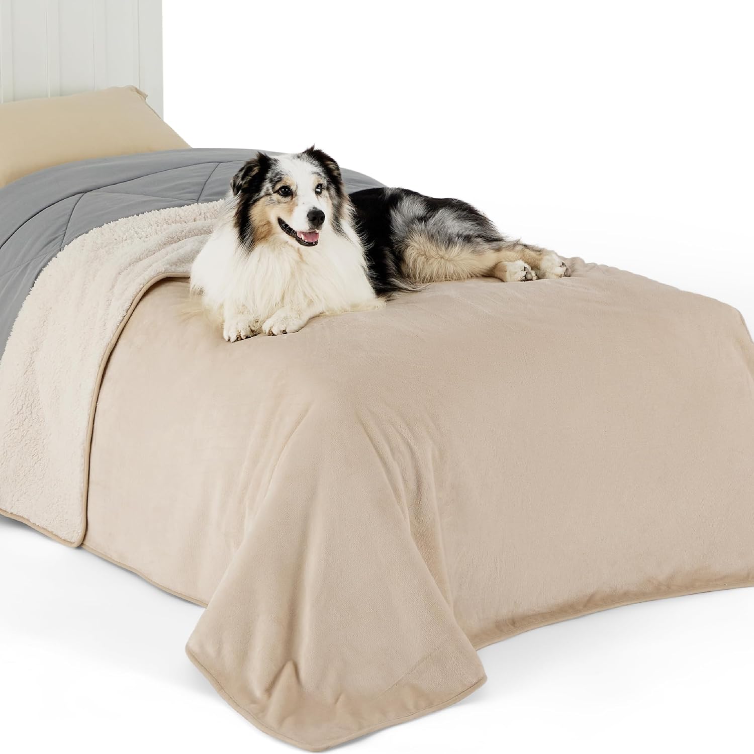 LE SURE Waterproof Fleece Blanket Washable - 152x203cm Blanket For People and La...