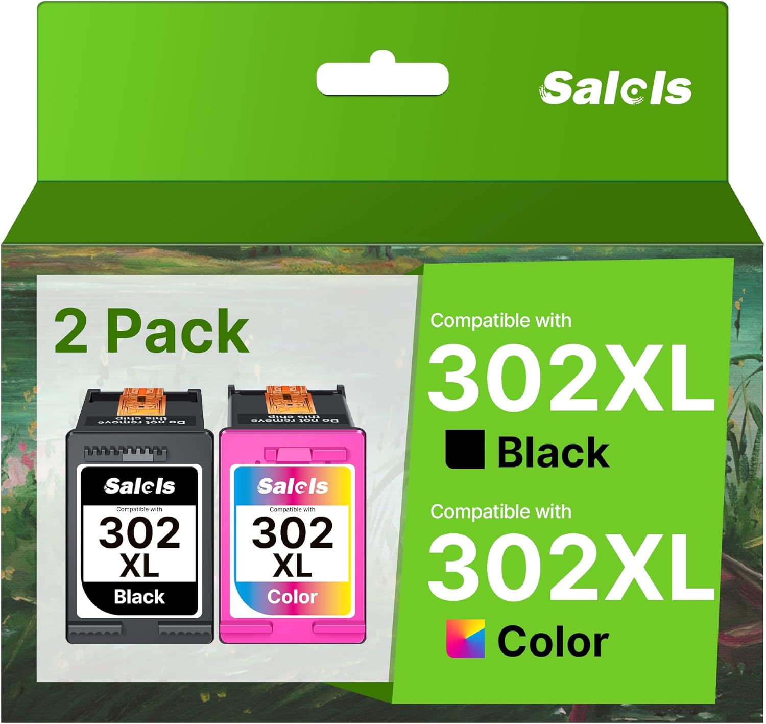 Salols 302XL Ink Cartridges Black and Colour Replacement for HP 302 Ink Cartridg...