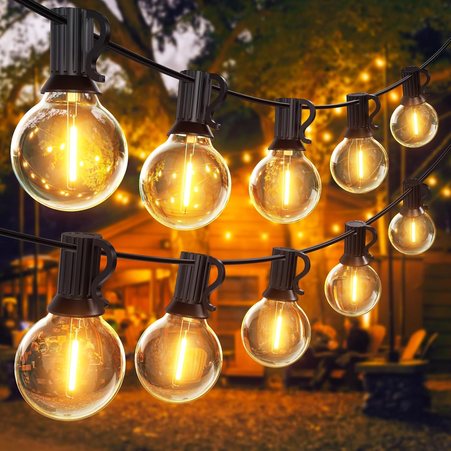 SUWIN Outdoor String Light 100FT/30M - Waterproof Festoon Lights Outdoor with 50...