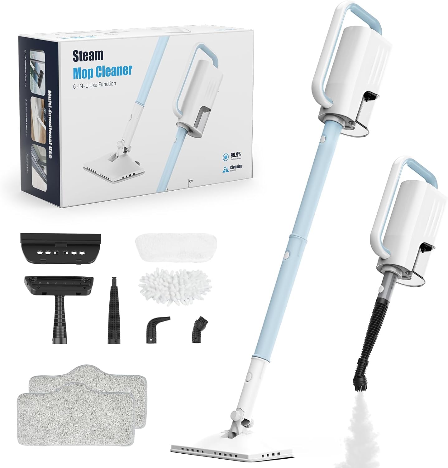 Steam Cleaner, Special 6 in 1 Rotated Steam Mop Cleaner with Dual Modes, High-Qu...