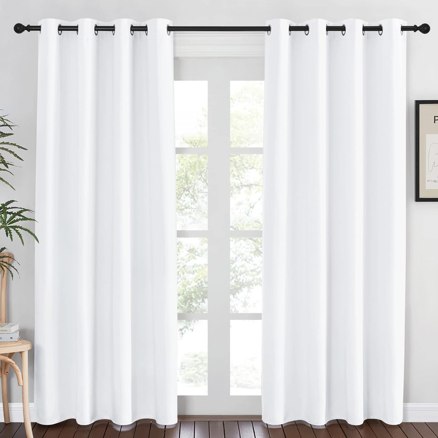High-Quality NICETOWN White Bedroom Curtain, Special Room Darkening Window Treat...