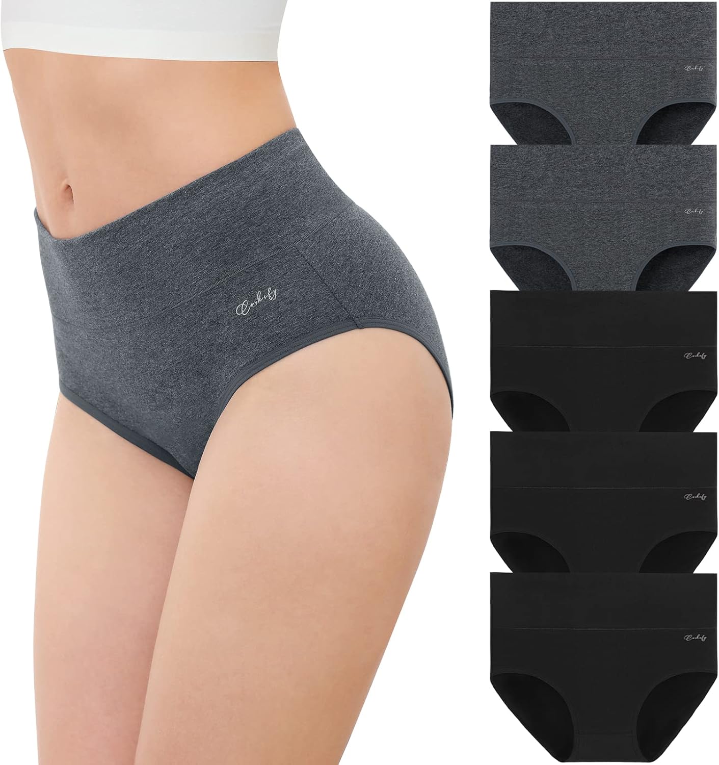 High-Quality coskefy Underwear Women, Special High Waisted Cotton Knickers, Comf...