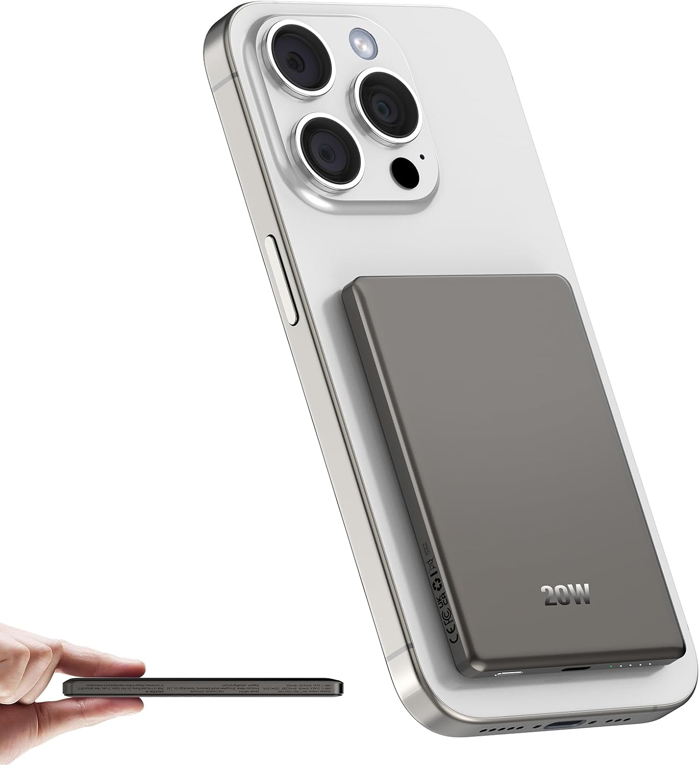Magnetic Power Bank for Magsafe,Slim 5000mAh PD 20W Fast Charging Powerbank QC 3...