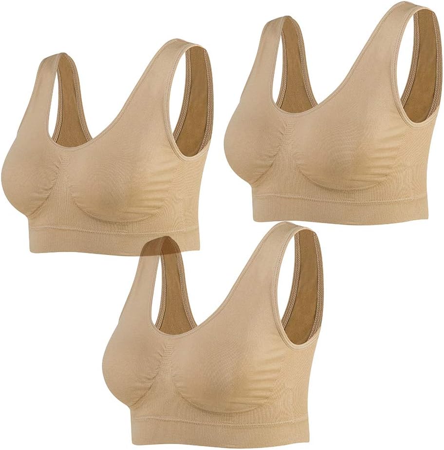 Comfort Lemef 3-Pack Seamless Sports Bra, Special Yoga Bra Without Wire, Unique...