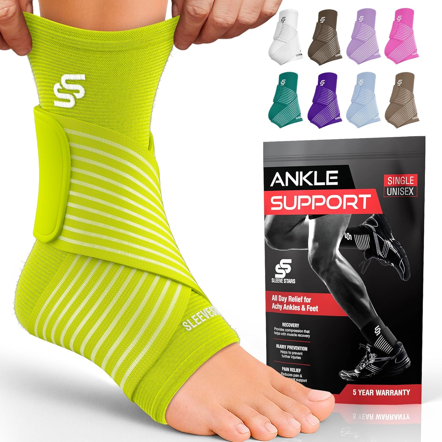 Sleeve Stars Ankle Brace for Women & Men, Ankle Wrap for Sprain, Compression Sle...