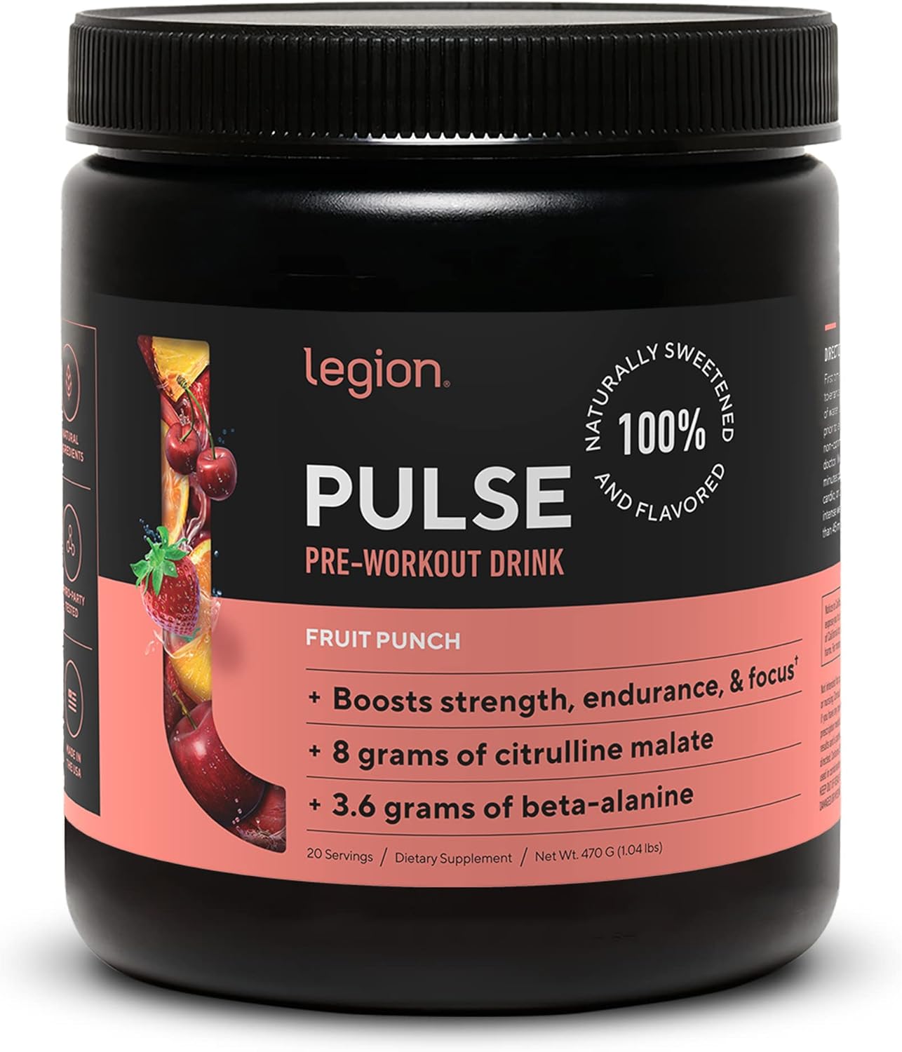 LEGION Pulse Pre Workout Supplement - All Natural Nitric Oxide Preworkout Drink...