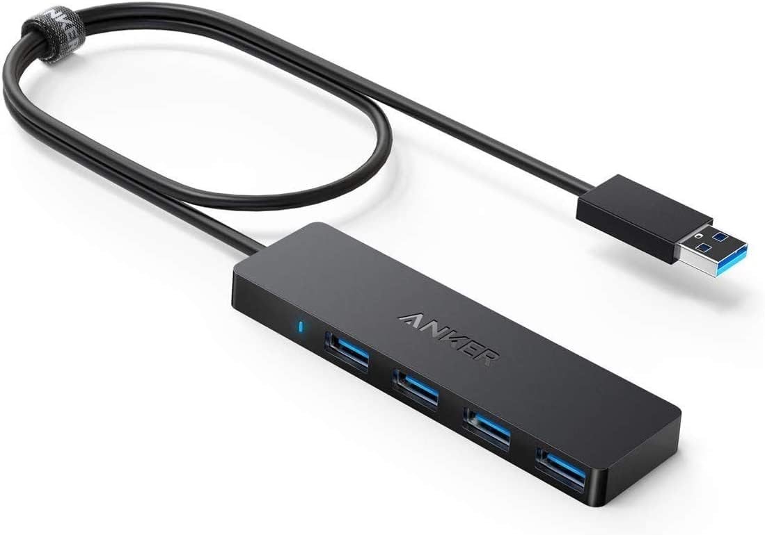Anker 4-Port USB 3.0 Hub, Ultra-Slim Data USB Hub with 2 ft Extended Cable [Char...