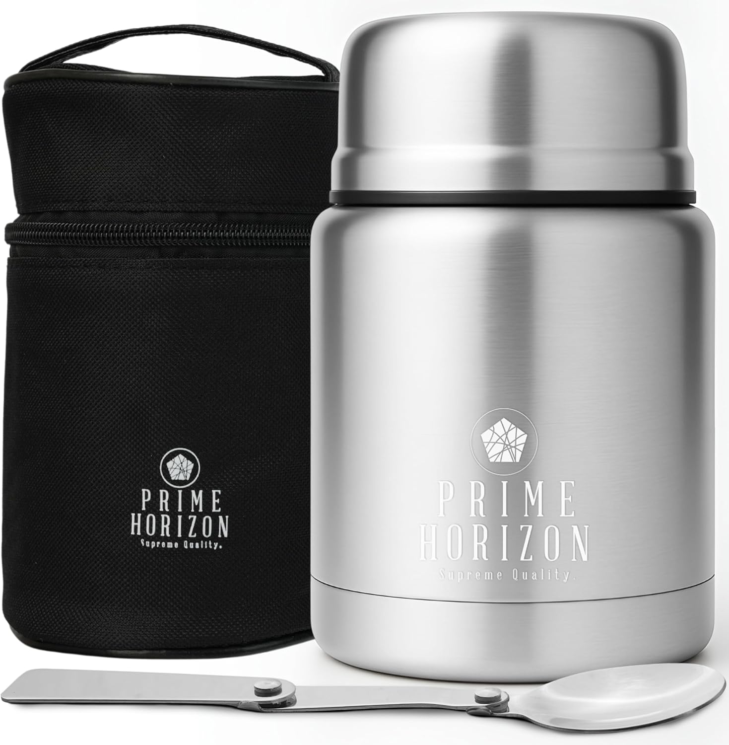 Prime Horizon Food Flask, Special Stainless Steel Vacuum Double Wall Jar With Fo...