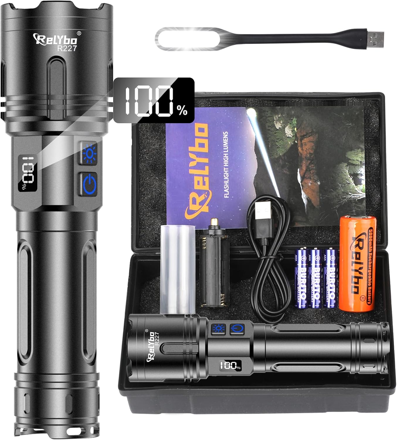 Relybo Torches LED Super Bright 1000000 Lumen, Rec...