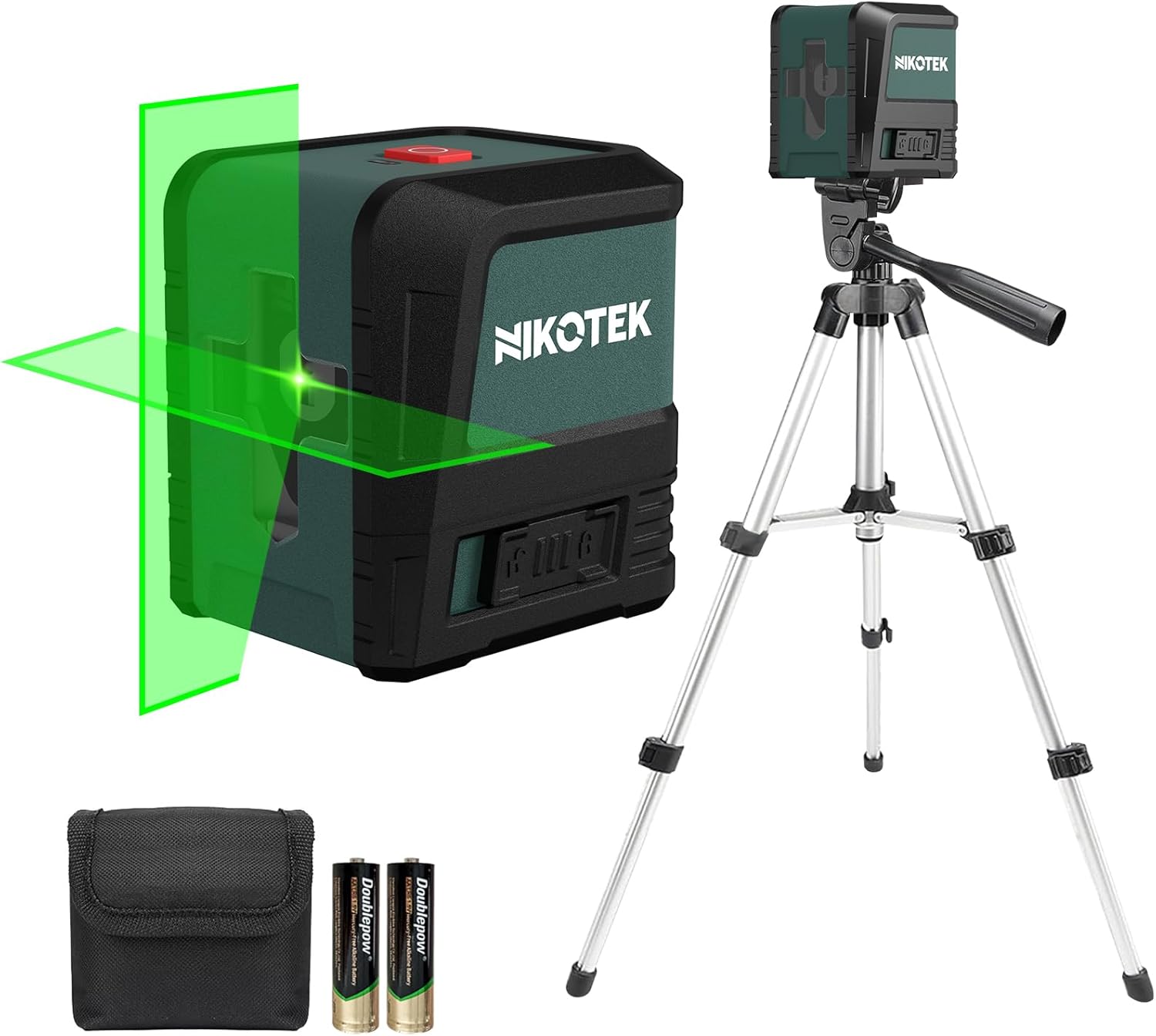 Laser Level with Tripod, Nikotek Green Laser Level Self Leveling Cross Line, Hor...