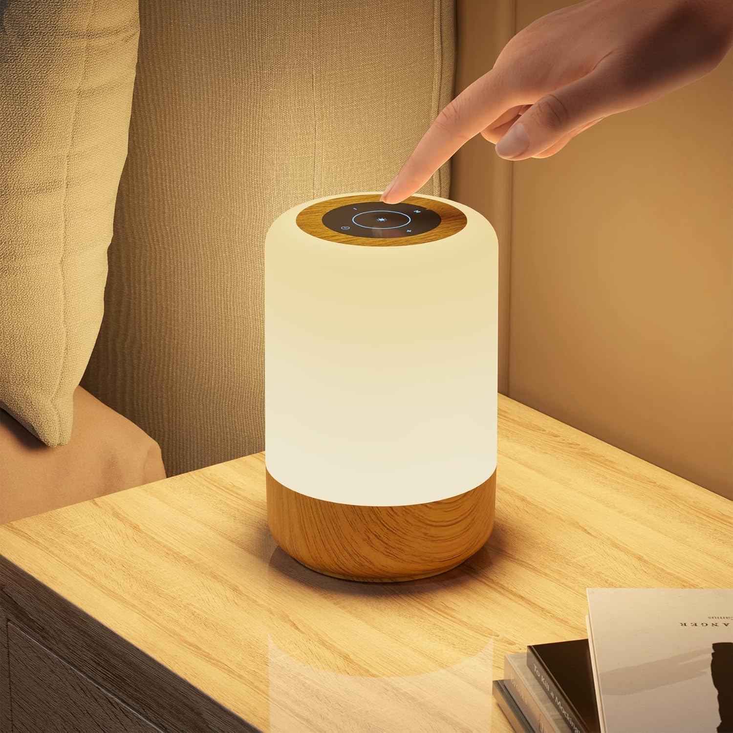 Görvitor Dimmable Wireless Touch Lamps Bedside, Rechargeable Baby Night Light B...