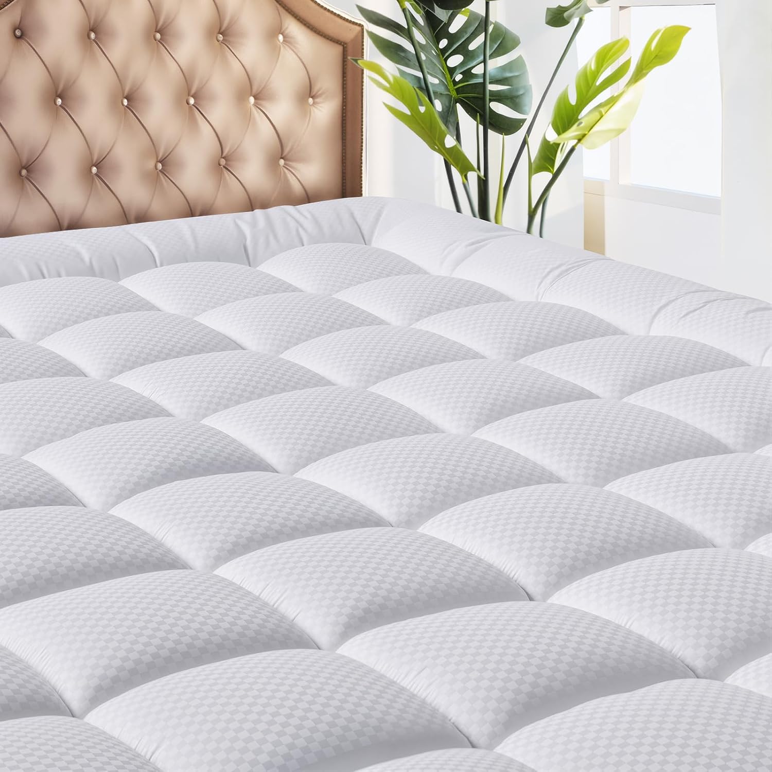 MATBEBY Full Size Mattress Pad - Cooling Breathable Mattress Topper, Quilted Fit...
