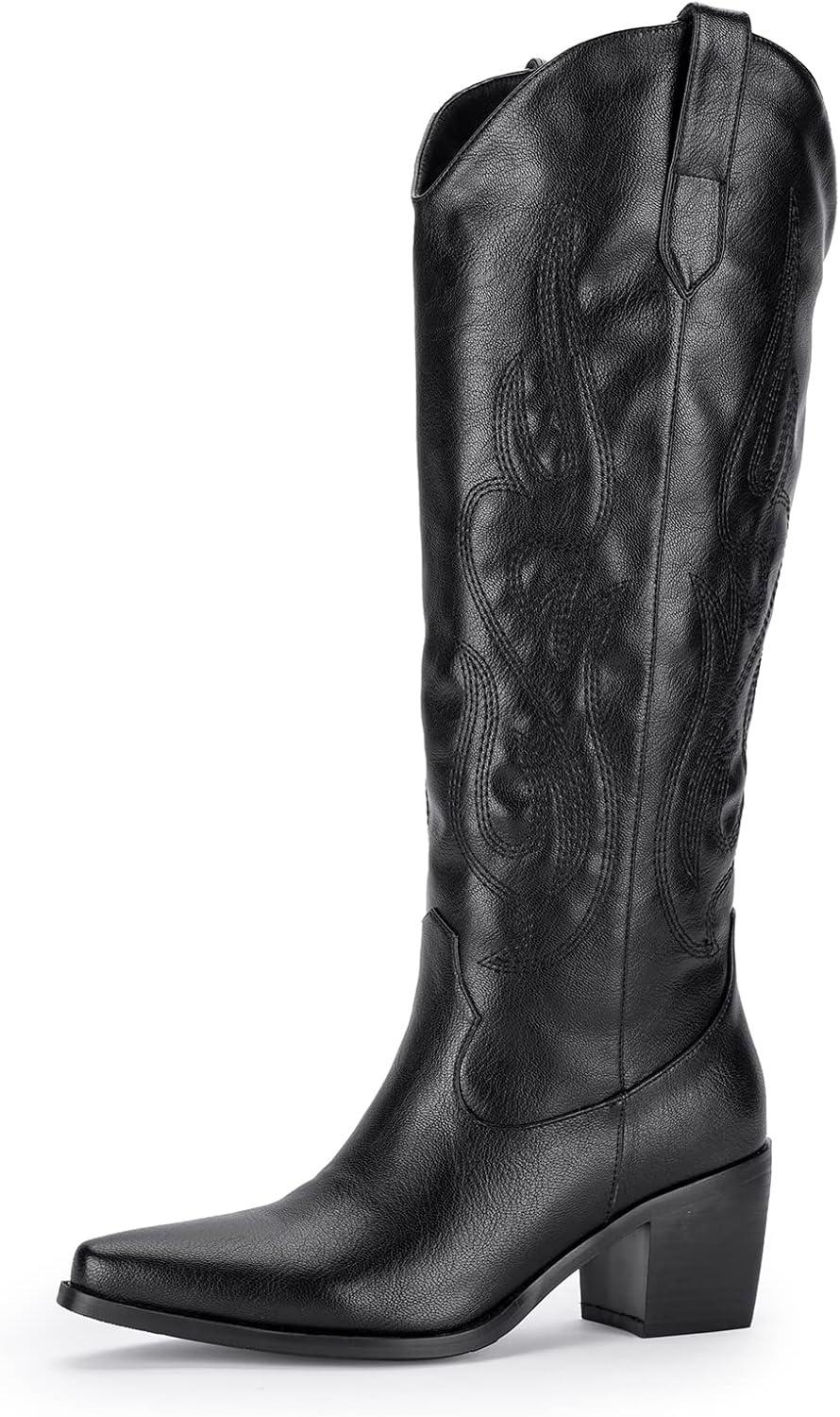 Classic Pasuot Western Cowboy Boots, Special Women Knee High Wide Calf Cowgirl B...