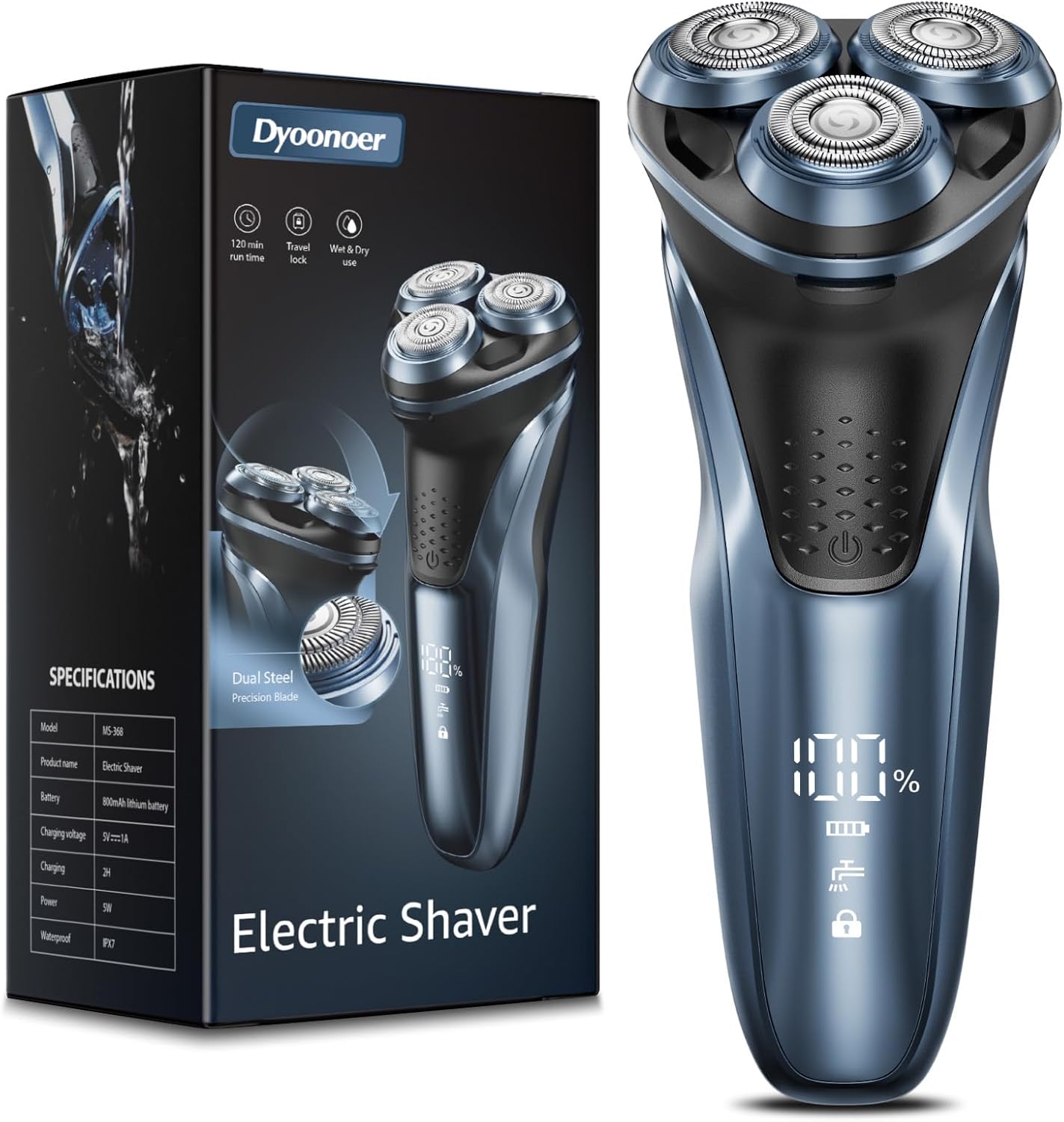 Dyoonoer Cordless Electric Razor for Men: Rechargeable Electric Shaver for Men -...