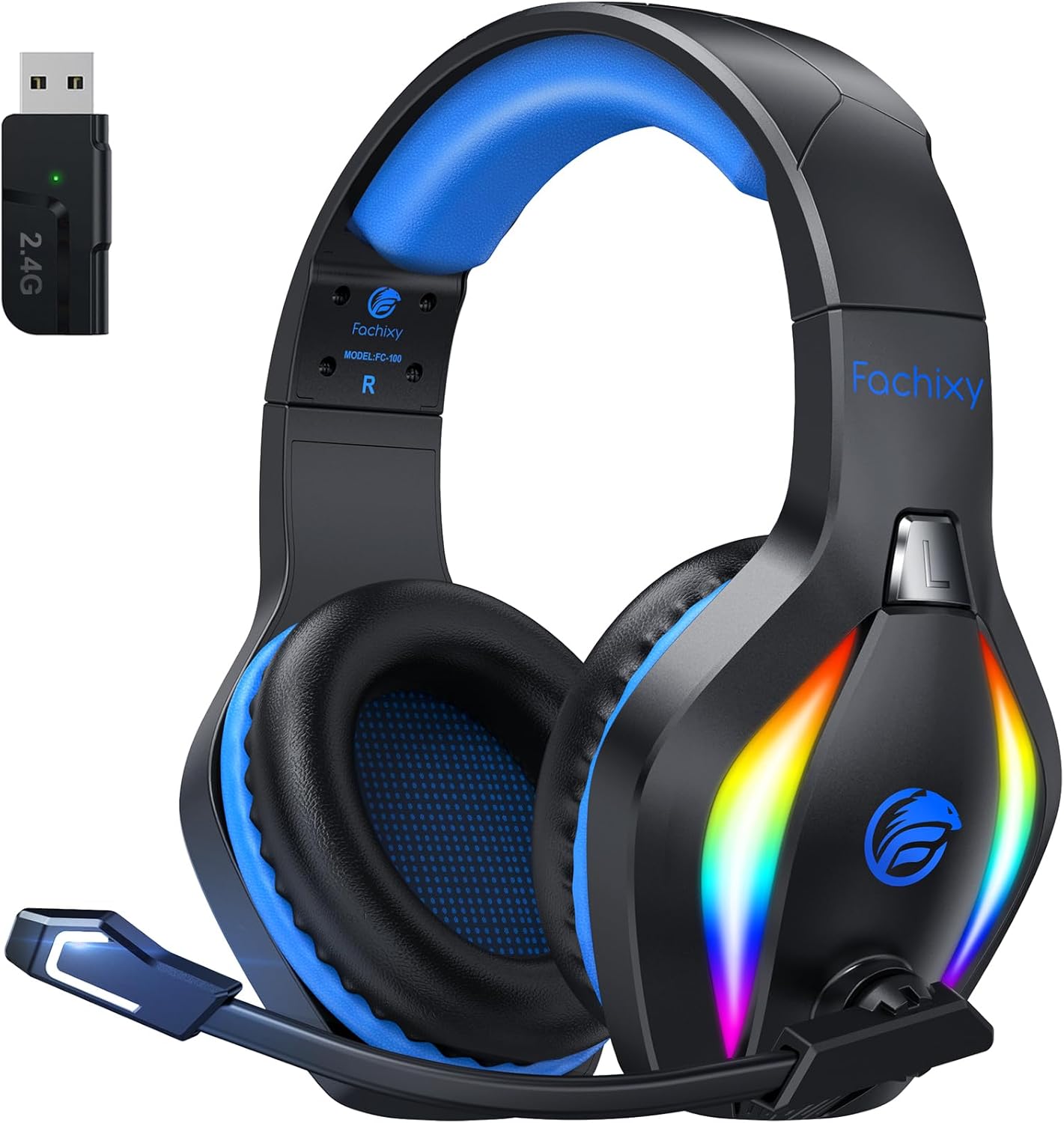 Fachixy FC100 Wireless Gaming Headset With Mic - 2.4GHz & Bluetooth Headphones,...