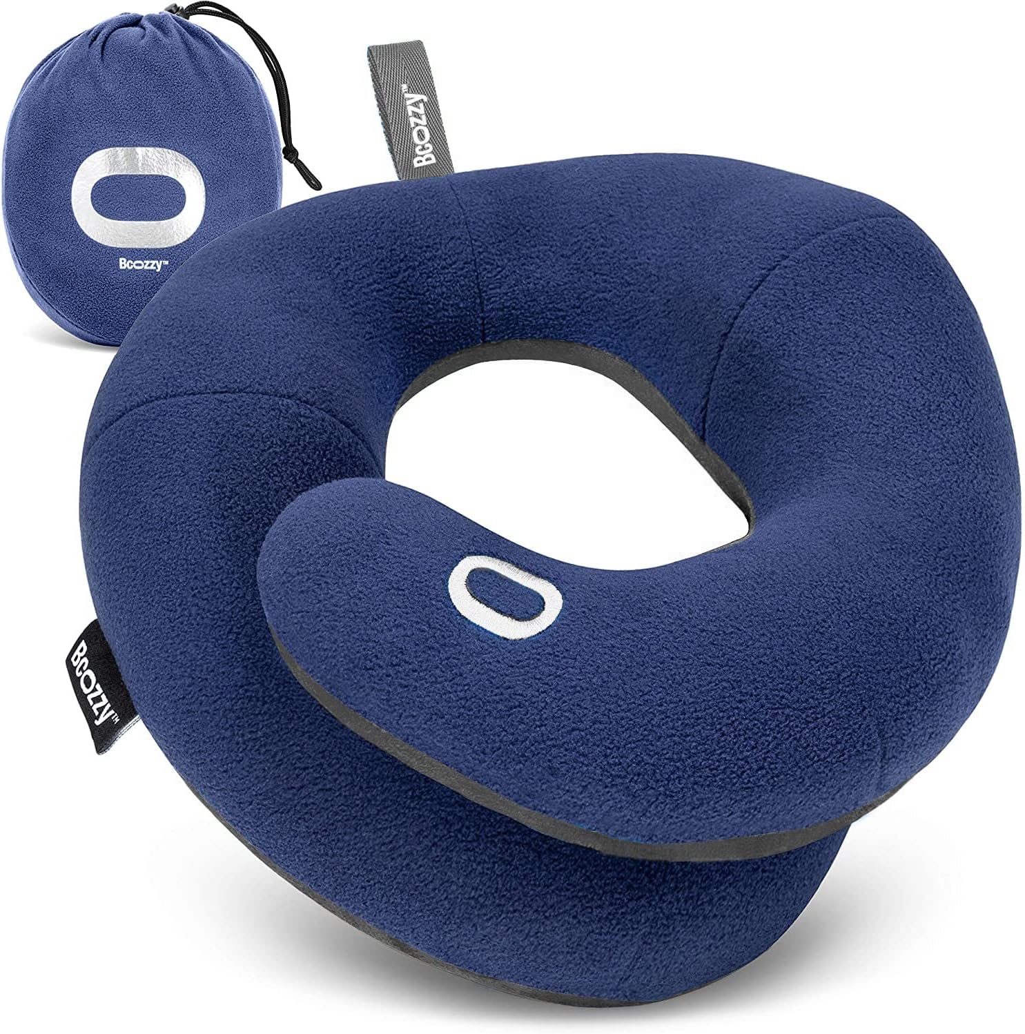 BCOZZY Travel Neck Pillow for Airplane – Patented Double Support for Head, Neck,...