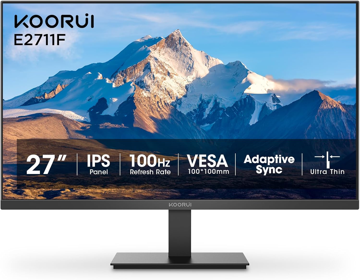 KOORUI 27 Inch Monitor, Full HD 1080P 100Hz Computer Monitor, IPS Display, HDMI,...