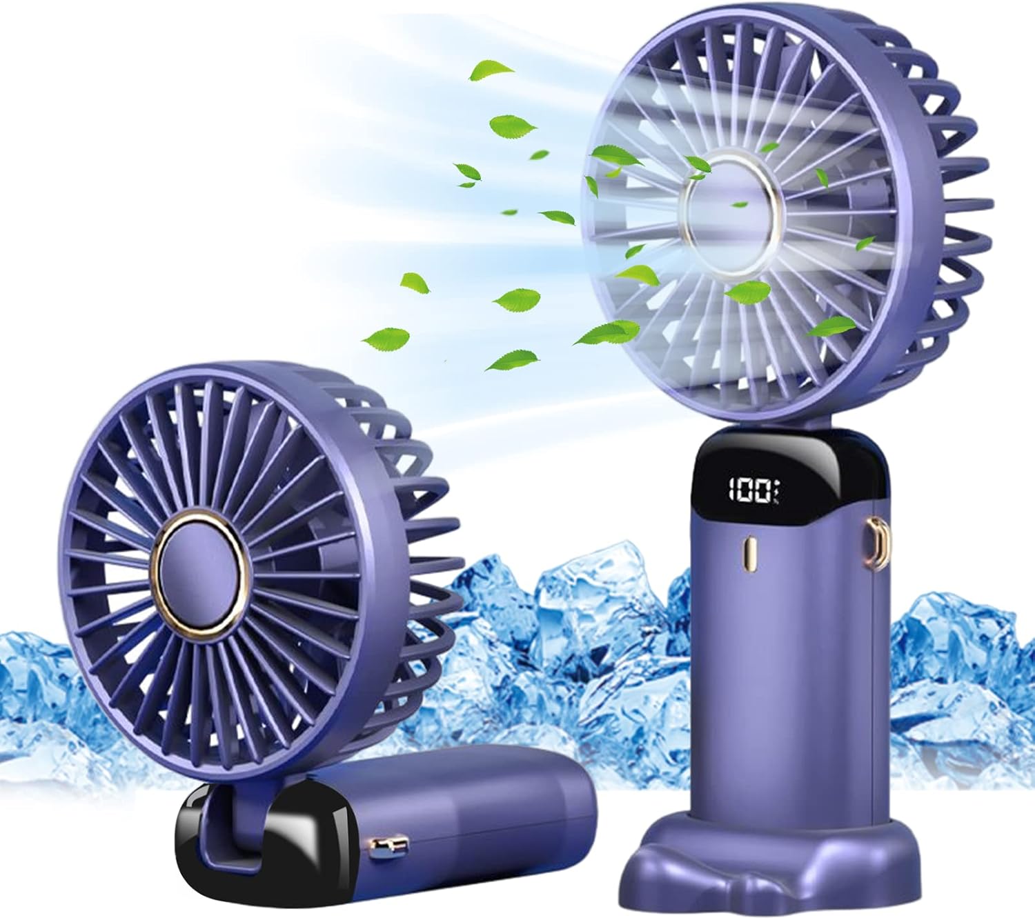 Jsdoin Hand Held Fan,Portable Handheld USB Rechargeable Fans with 5 Speeds,Batte...