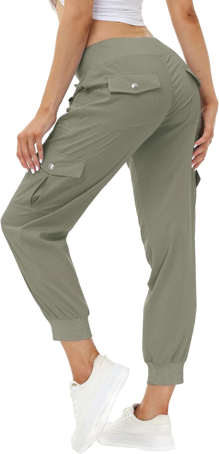 MoFiz Women's Hiking Cargo Pants, Special Lightweight Travel Sweatpants with Qui...