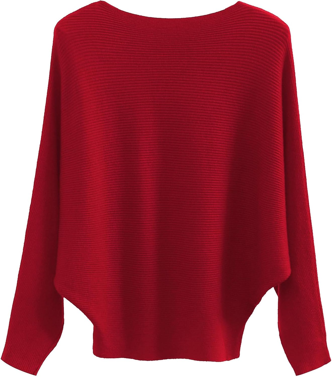 FULIER Boat Neck Batwing Sleeves Dolman Loose Knitted Sweaters and Pullovers Jum...