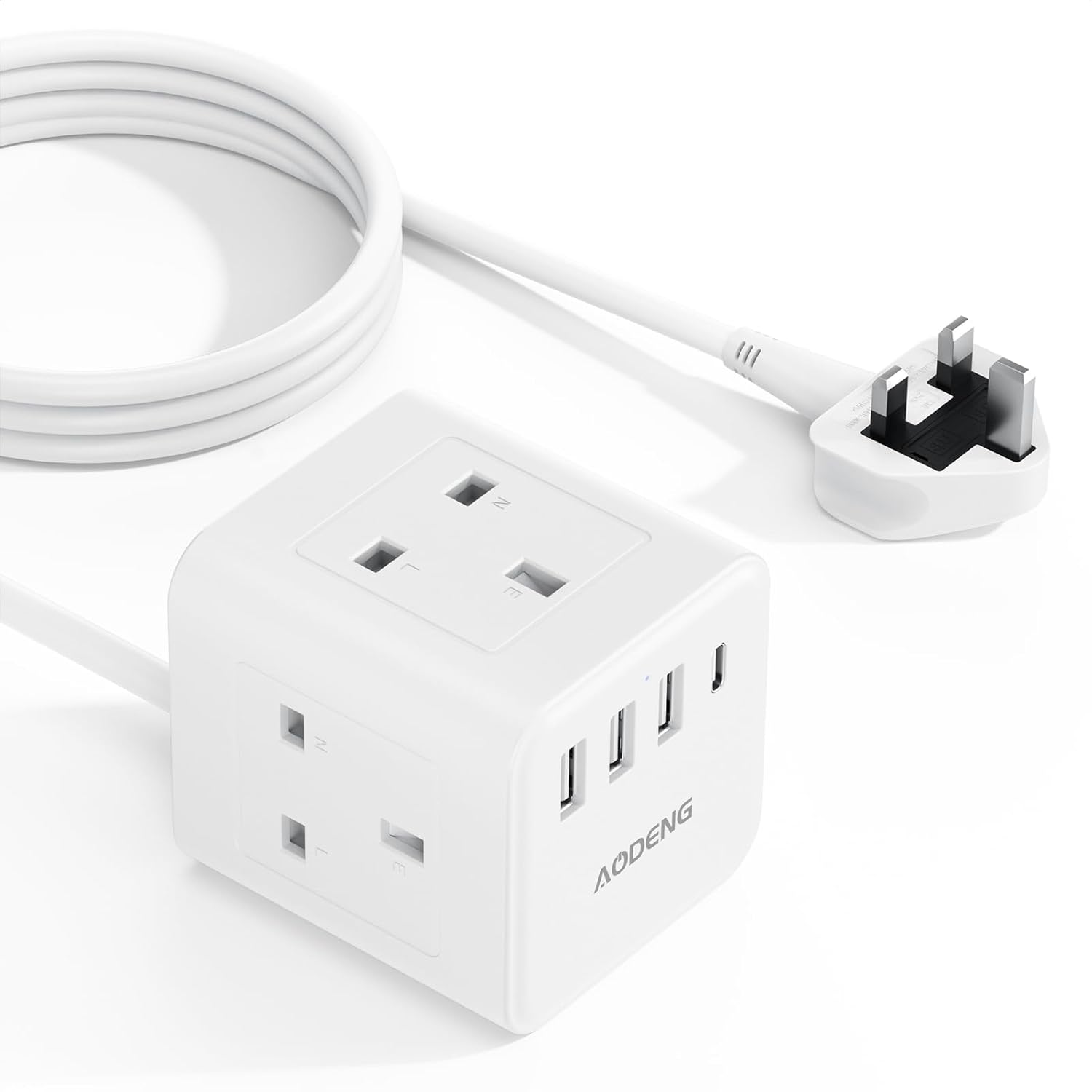 High-Quality Extension Lead with 4 USB Slots, Special Multi Plug Extension Cable...
