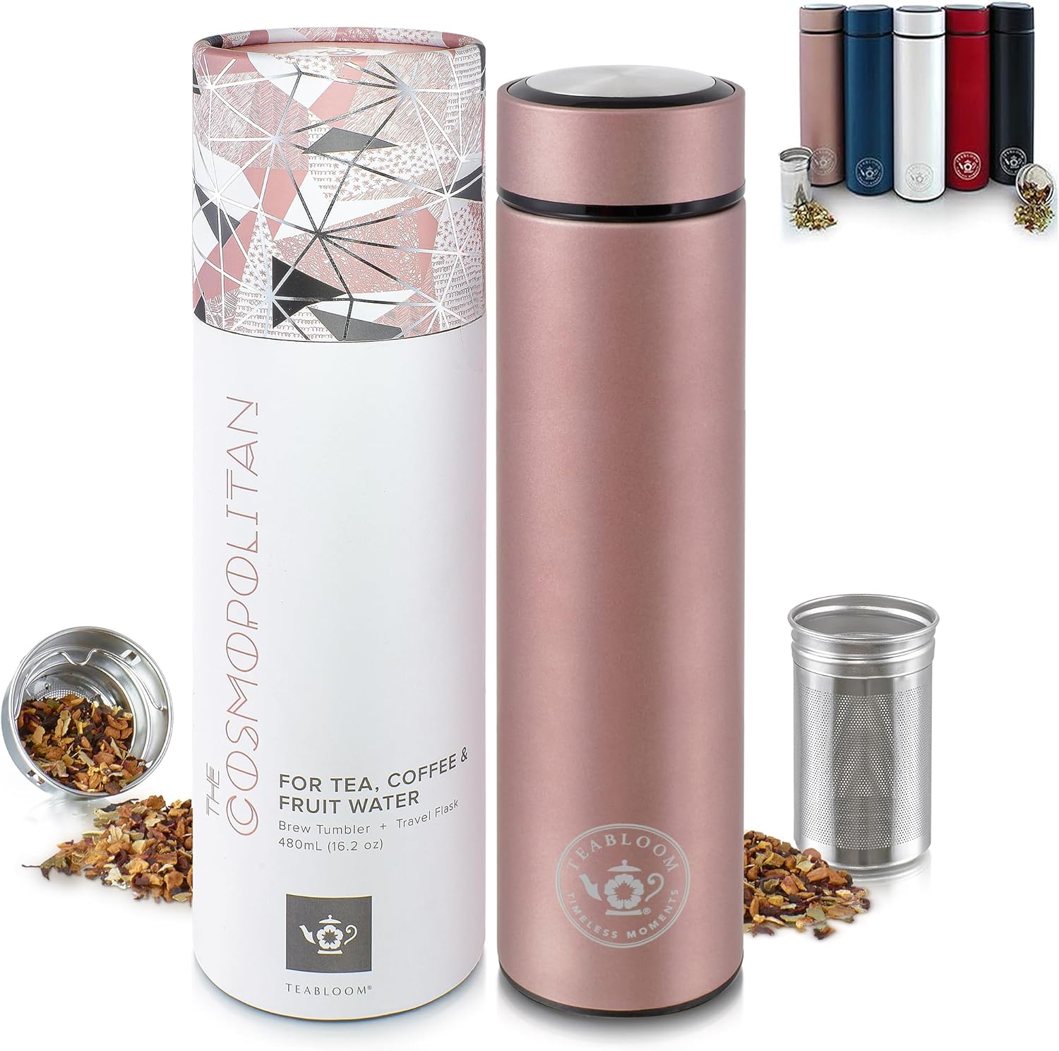 Unique Teabloom ORIGINAL, Special All-Brew Travel Tumbler