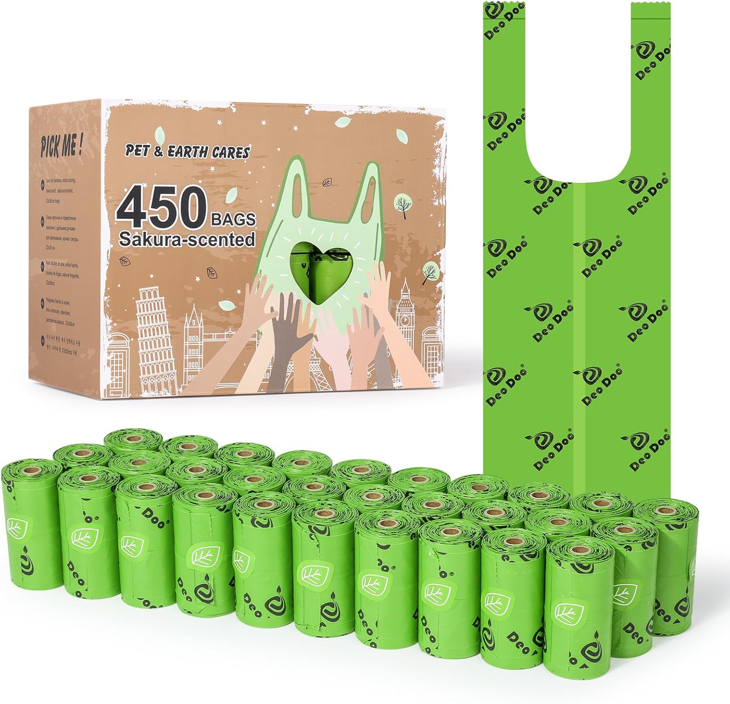 Biodegradable Poo Bags, Special Poop Bags for Dogs with Tie Handle, Innovative C...