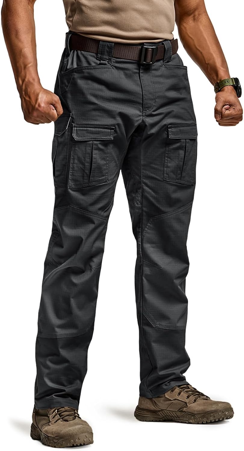 CQR Men's Tactical Pants, Unique Water Resistant Stretch Cargo Pants, Special Li...