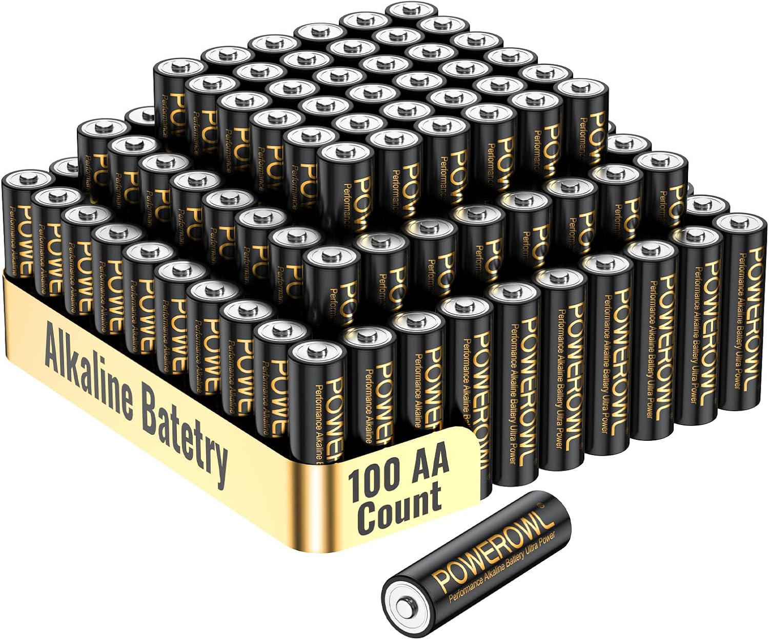 High-Quality POWEROWL Alkaline AA Batteries, Special Long Lasting Double A Batte...