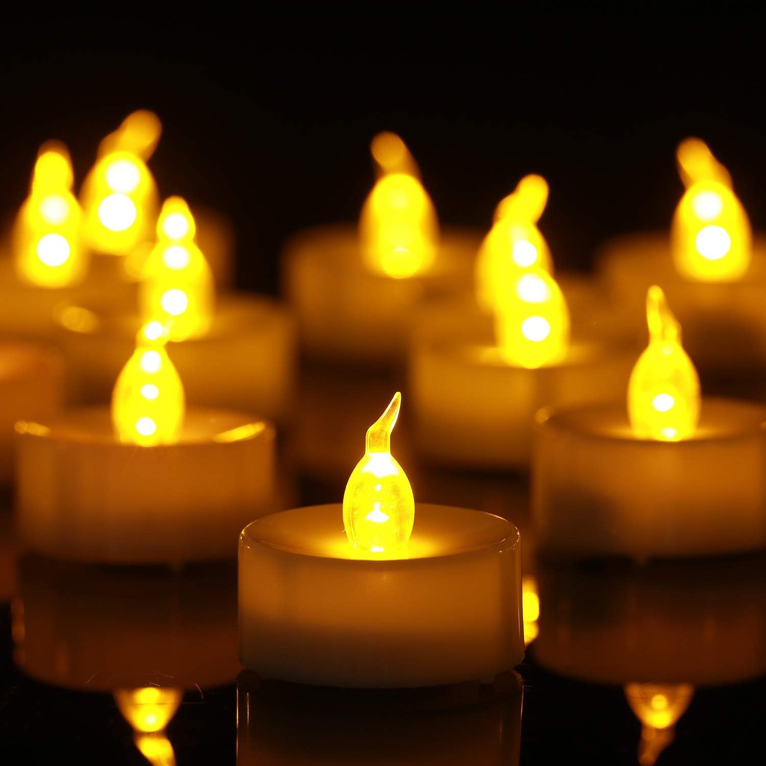 LED Tea Lights, Special Flameless LED Tealight Candles, Realistic Flickering War...