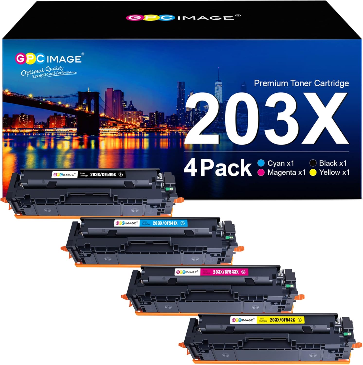 GPC Image 203X Compatible Toner Cartridges Replacement for HP 203X 203A CF540X C...