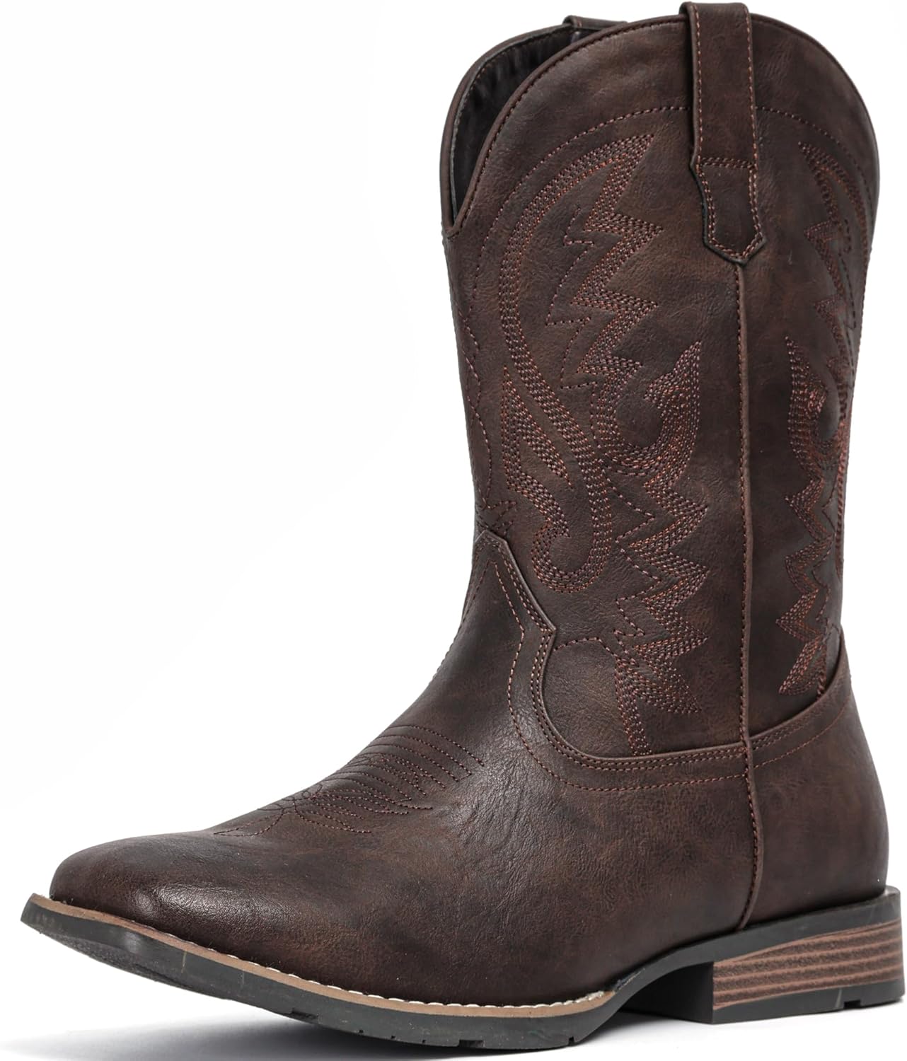 IUV Cowboy Boots, Unique Boots For Men with Wide Square Toe, Special Western Ret...