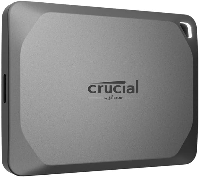 Crucial X9 Pro 2TB Portable SSD, Up to 1050MB/s Read & Write, 3.2 USB-C, Externa...