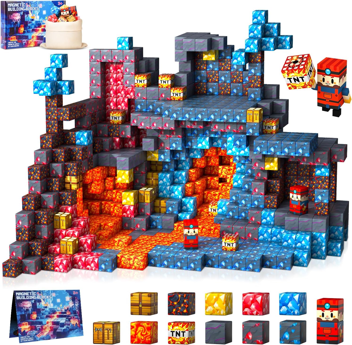 COOLJOYA Magnetic Blocks, 108PCS Magnetic Building Blocks for Kids Boys Girls Ag...