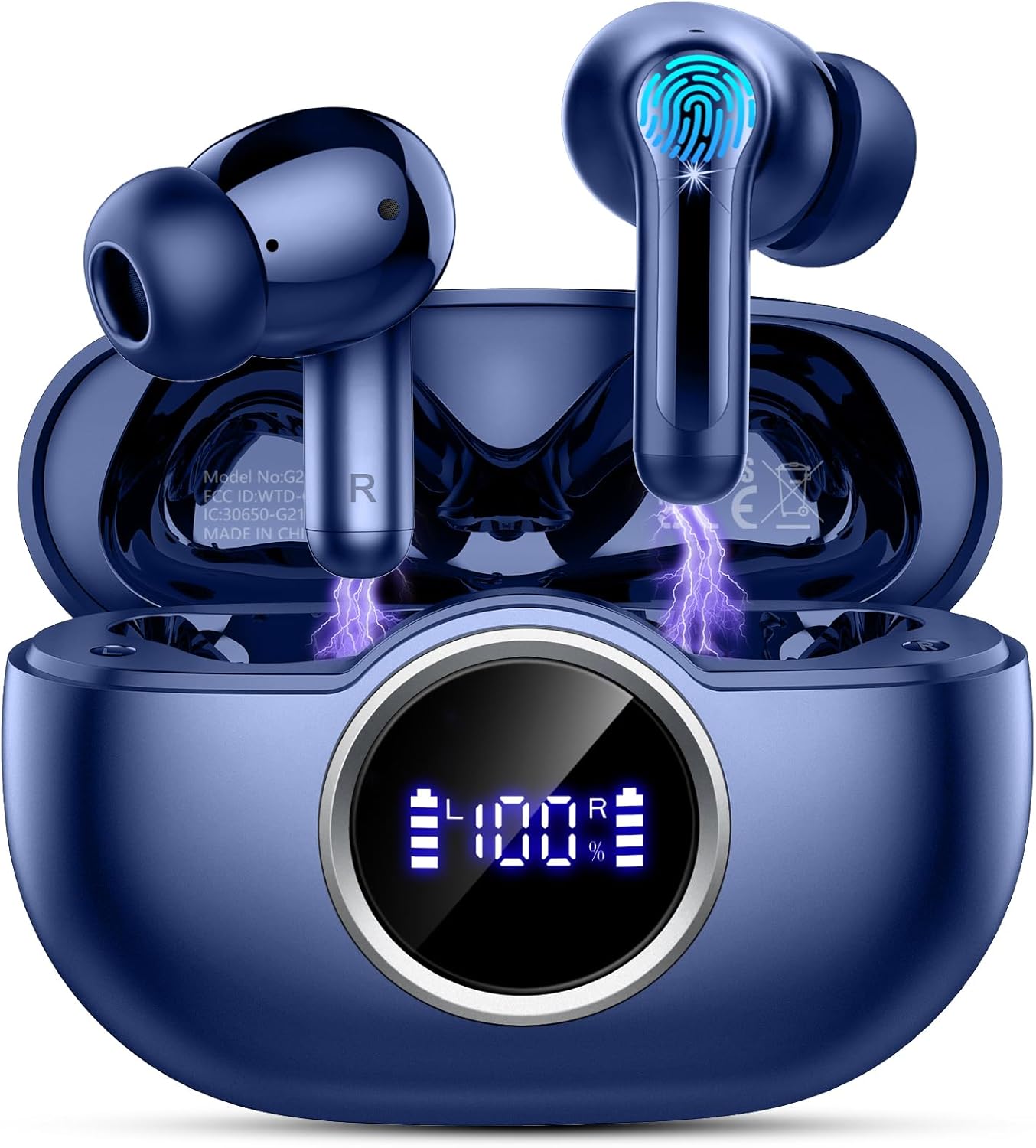 Rinsmola Wireless Earbuds, Bluetooth 5.4 Ear Buds 2025 New Wireless Headphones i...