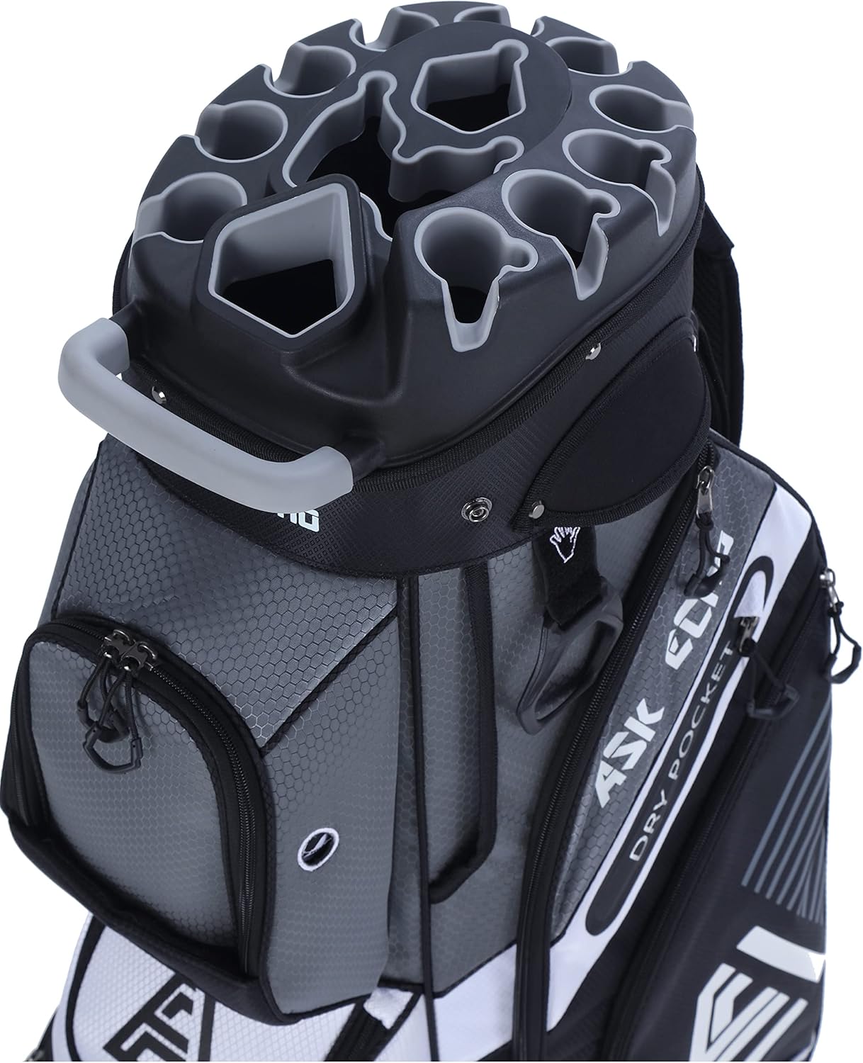 ASK ECHO T-Lock Golf Cart Bag with 14 Way Organizer Divider Top, Premium Cart Ba...