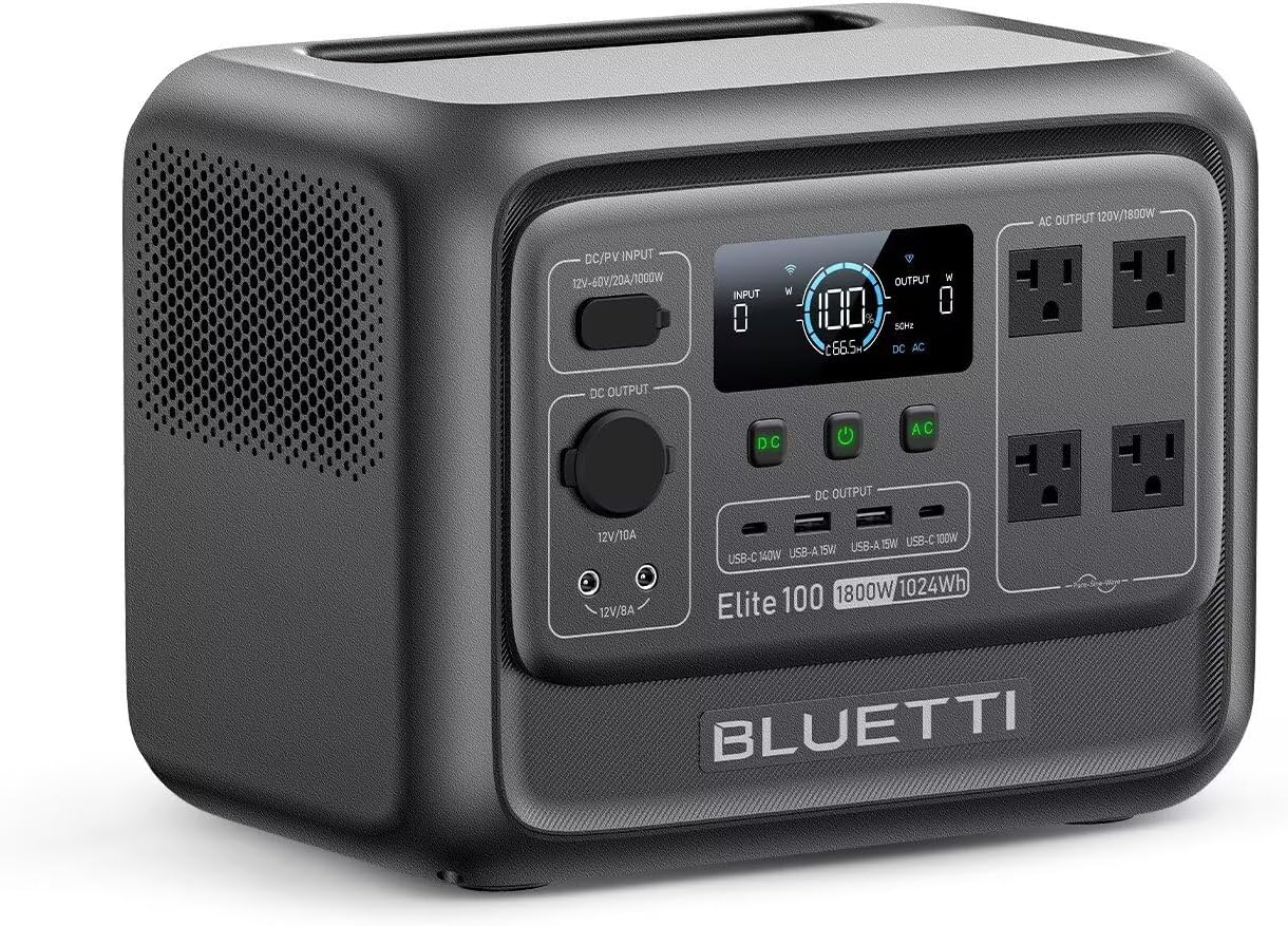 BLUETTI Elite 100 V2 (2025 New) 1024Wh Portable Power Station, LFP Battery Solar...