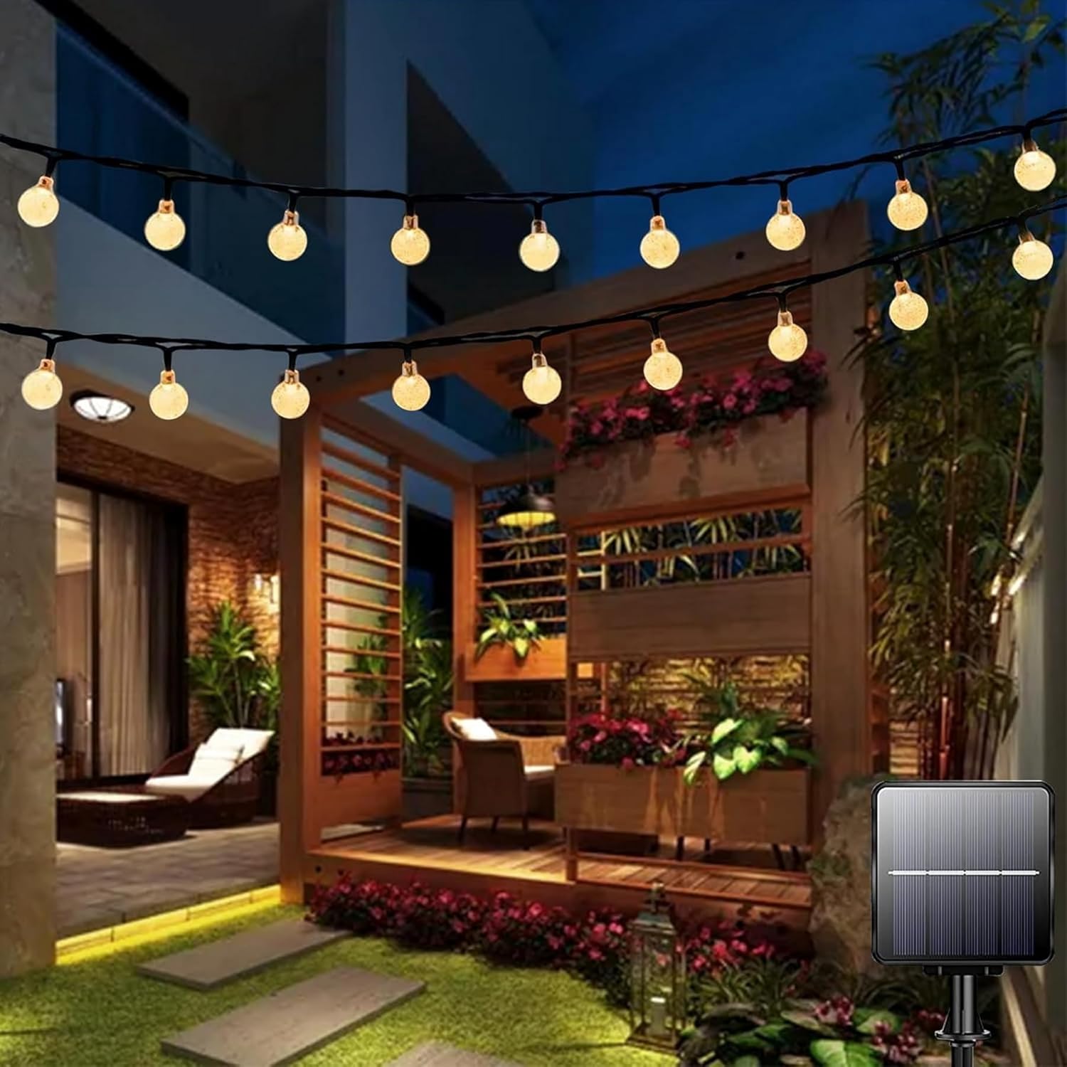 Lezonic Solar Fairy Lights Outdoor,100LED Solar Garden Lights Waterproof,8 Mode...